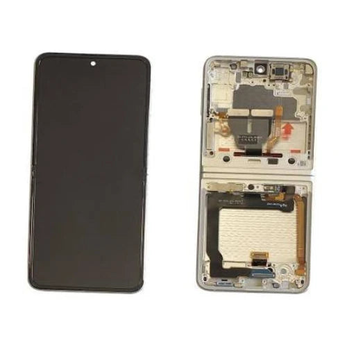 SERVICE PACK (Externe) (Sans châssis) Écran LCD SAMSUNG GALAXY Z FLIP 3 5G (F711B) Crème / Biège