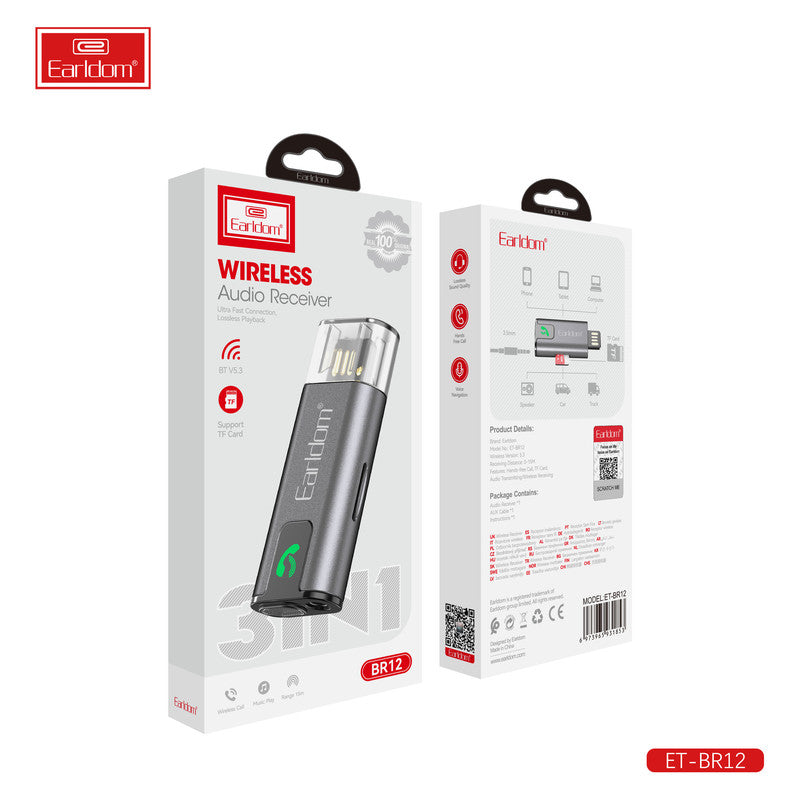 Kit mains libres FM sans fil Earldom 3,1 A M84 Noir