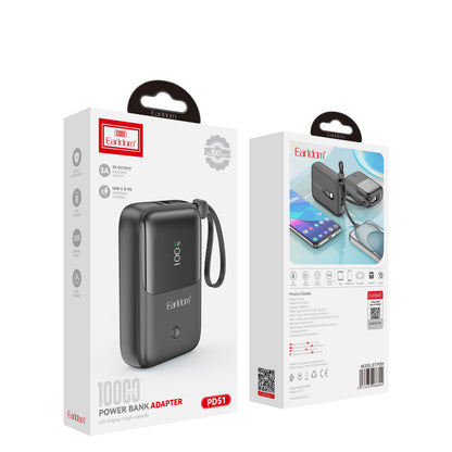 Earldom (10000MAh) 2in1 3A ios&type-c Portable Power bank Black ET-PD51