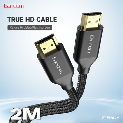 Earldom 4K HD Cable audio Video Cable Black ET-W26 2Metres
