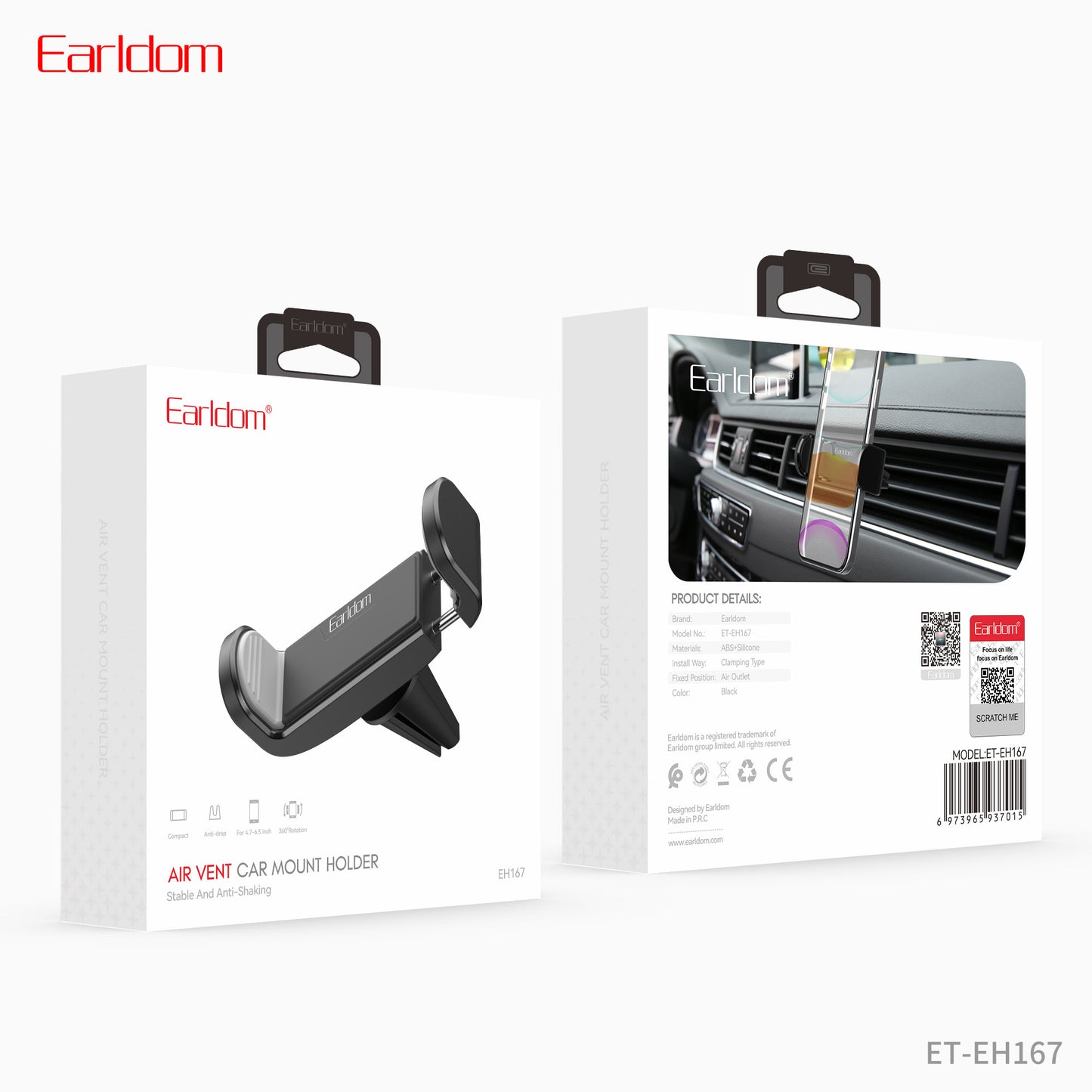 Earldom Air Vent Car Mount Holder Black ET-EH167