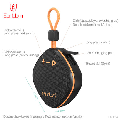 Earldom Portable Mini Wireless Speaker ET-A34