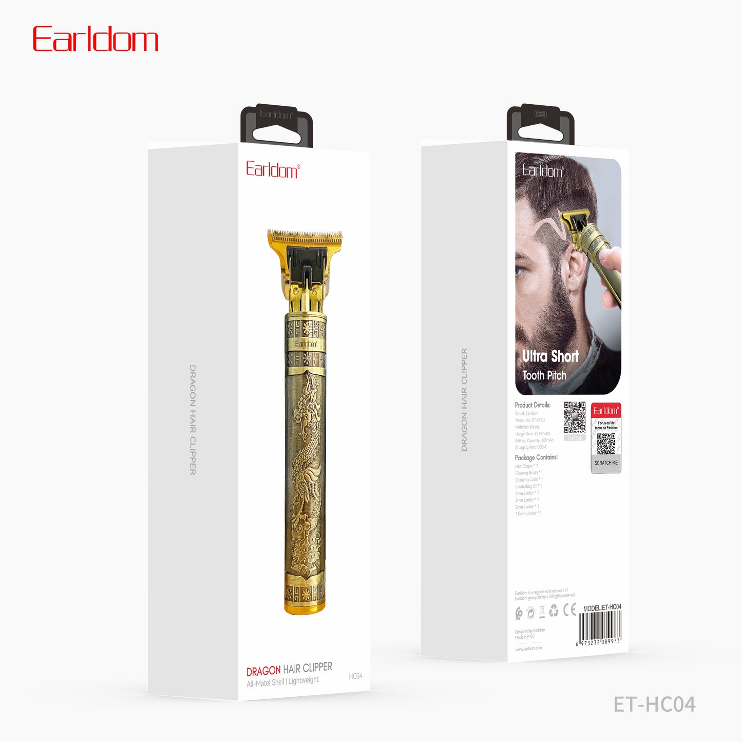 Earldom Dragon hair Clipper Gold ET-HC04