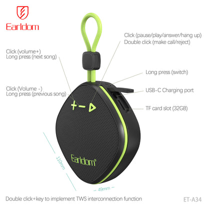 Earldom Portable Mini Wireless Speaker ET-A34