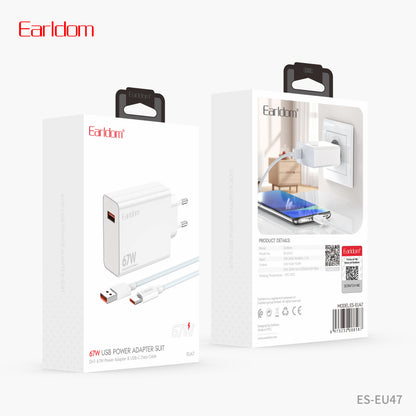 Earldom 67W USB Power Adapter Suit White with cable EU47