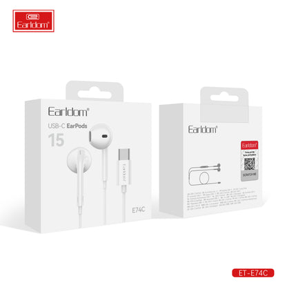Earldom USB-C Earpods  White ET-E74C