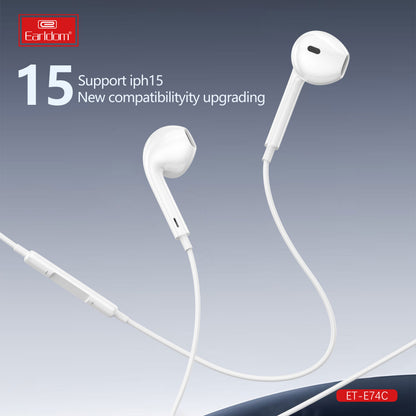 Earldom USB-C Earpods  White ET-E74C