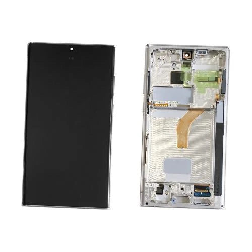 SERVICE PACK (Avec châssis) ECRAN LCD SAMSUNG GALAXY S22 ULTRA 5G (S908B) Phantom Blanc