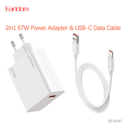 Earldom 67W USB Power Adapter Suit White with cable EU47
