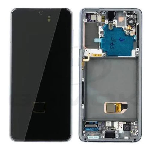 SERVICE PACK (Avec châssis) ECRAN LCD SAMSUNG GALAXY S21 5G (G991B/U) Phantom Blanc/Argent