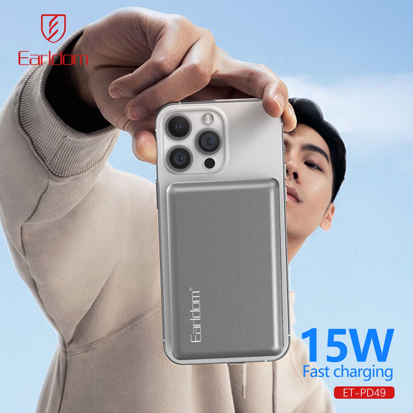 Earldom Magnetic Power bank Black PD49