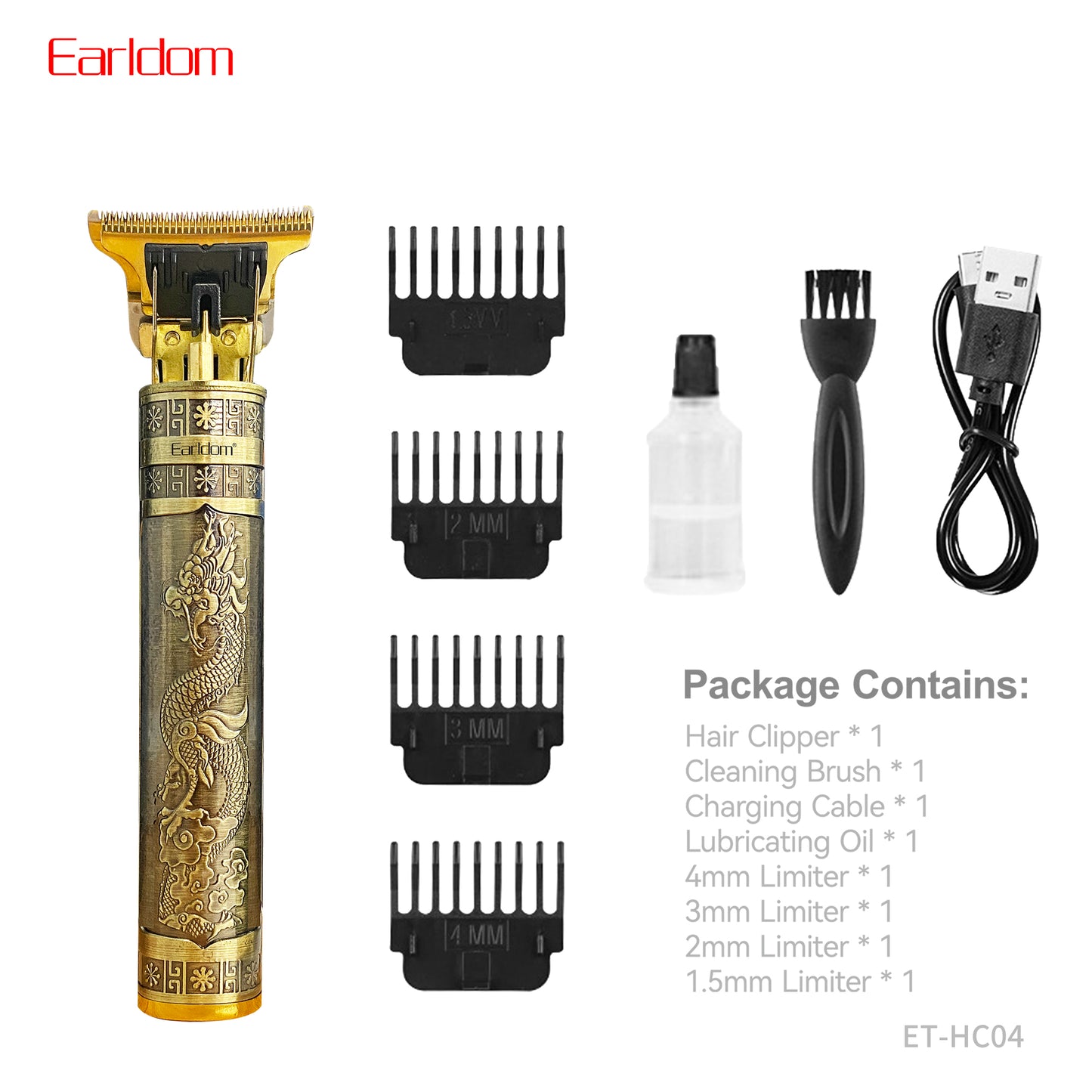 Earldom Dragon hair Clipper Gold ET-HC04