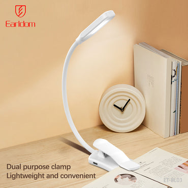Earldom 3 Colors Led Book Clip Lamp White ET-BL03