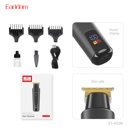 Earldom Professional Hair Trimmers Clippers Machine Black ET-HC06