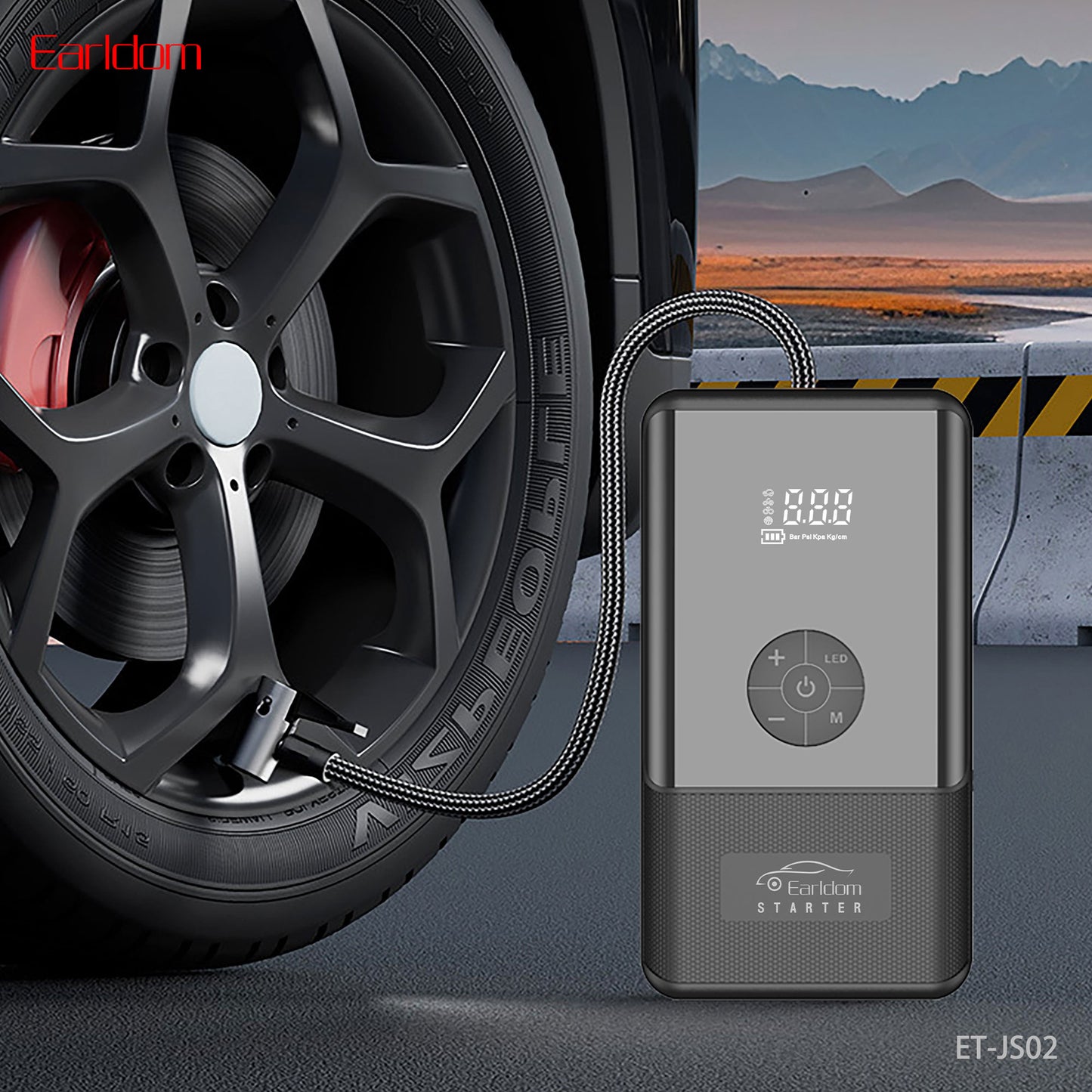 Earldom 2-in-1 Jump Starter & Air Pump Black ET-JS02