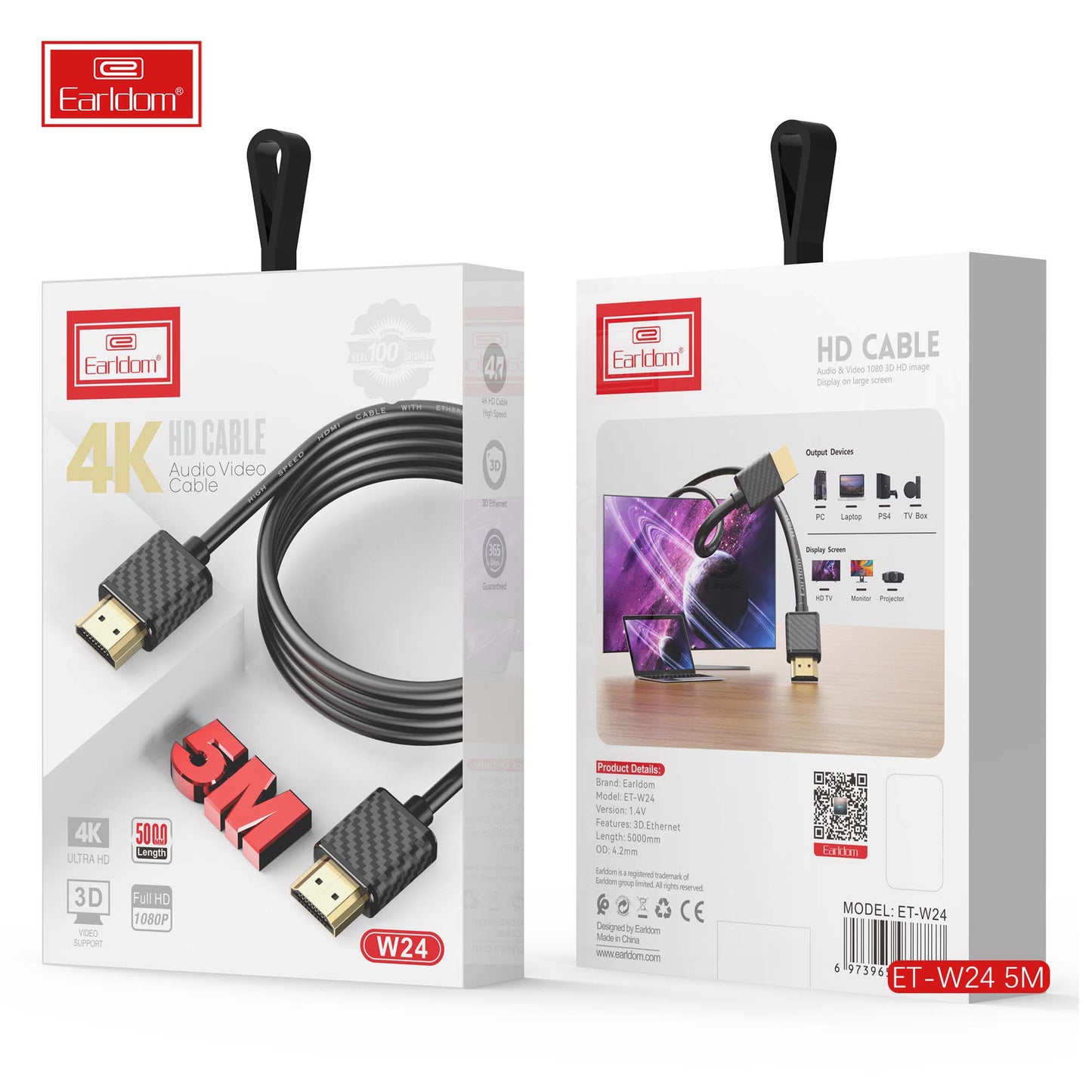 Adaptateur de câble réseau Earldom USB-C vers RJ45 100 Mbps NW5C Argent