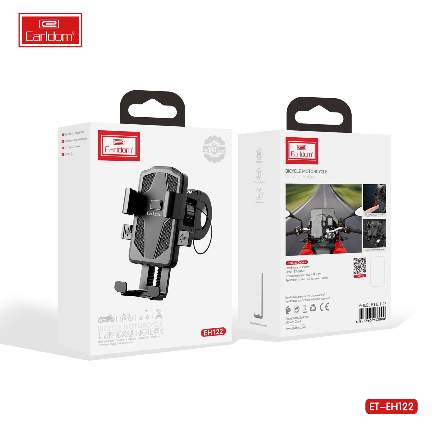 Support magnétique double face pour téléphone Earldom EH277 Noir