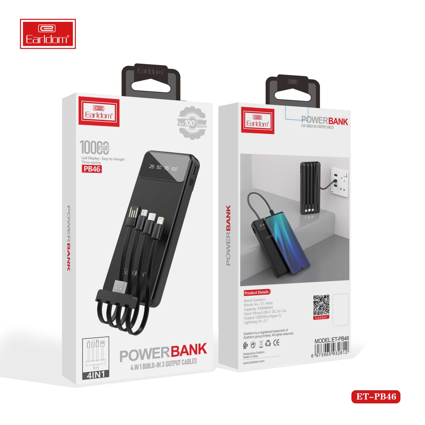 Support de voiture flexible à long col Earldom avec ventouse et rotation à 360° EH197 Noir