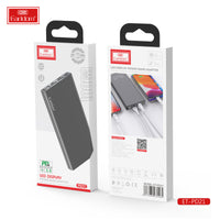 Batterie externe Earldom 2,1 A, 2 ports USB, puissance maximale PB64, noire