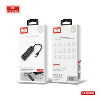 Hub USB-C 4 en 1 Earldom Noir - HUB08
