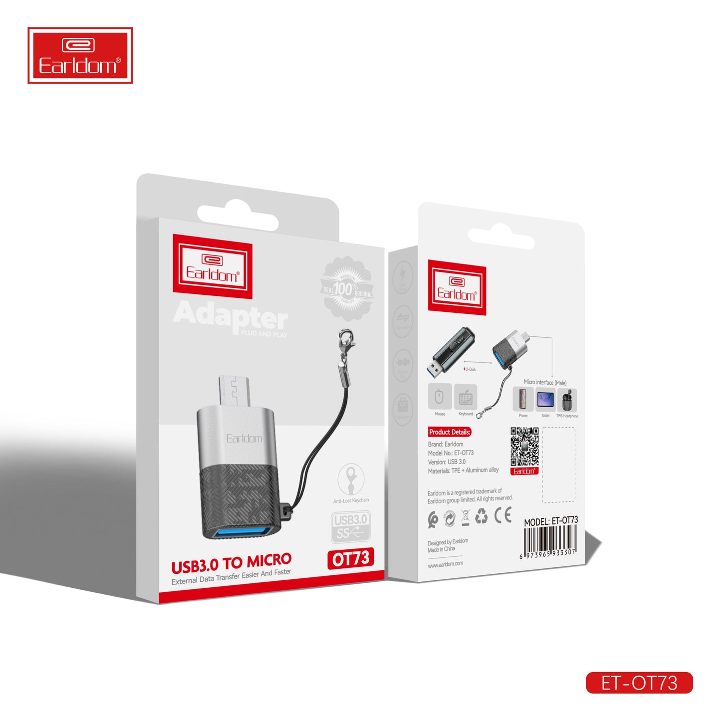 Lecteur de cartes OTG 6 en 1 Earldom OT71 Noir