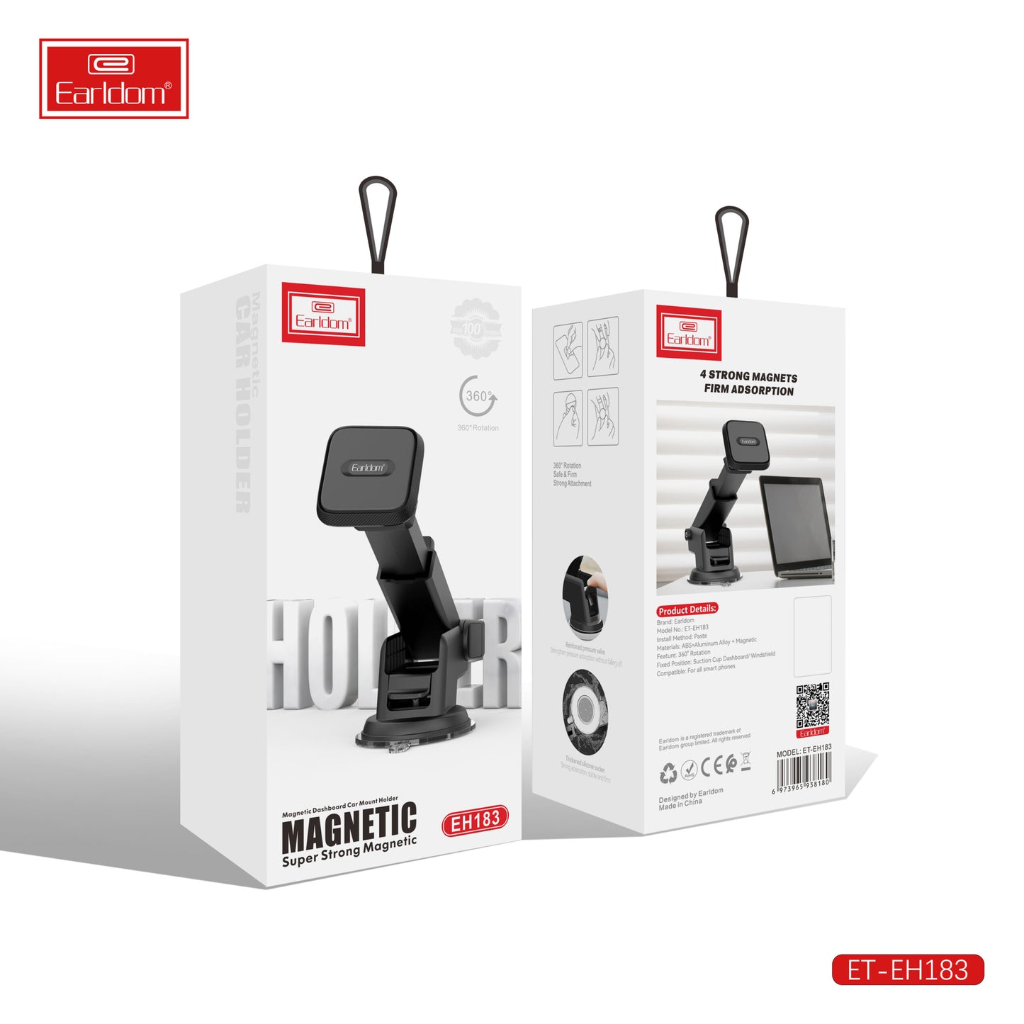 Support magnétique de tableau de bord Earldom noir (EH183)