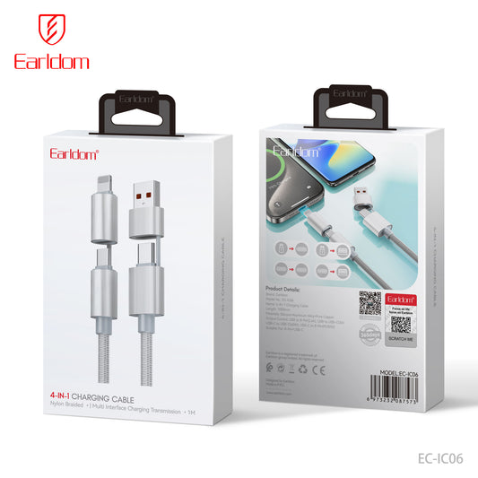 Earldom 4-in-1 Charging Cable Silver EC-IC06