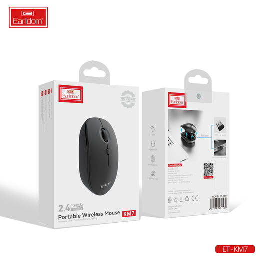 Earldom 2.4 Ghz Portable Wireless Mouse Black ET-KM7