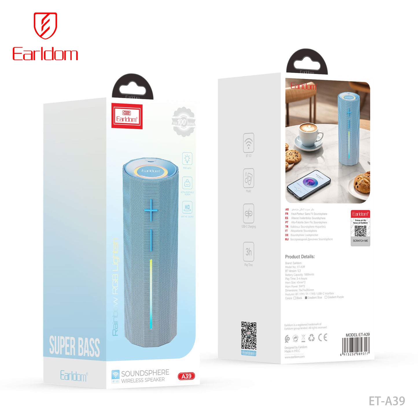 Earldom Super bass Soundsphere Wireless Speaker ET-A39
