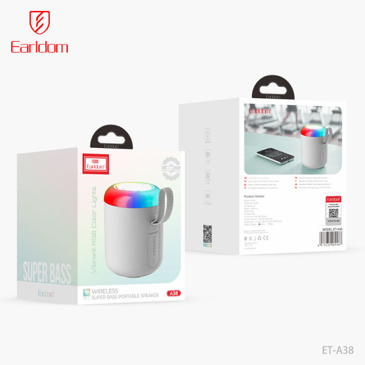 Earldom Wireless Super Bass Portable Speaker White ET-A38