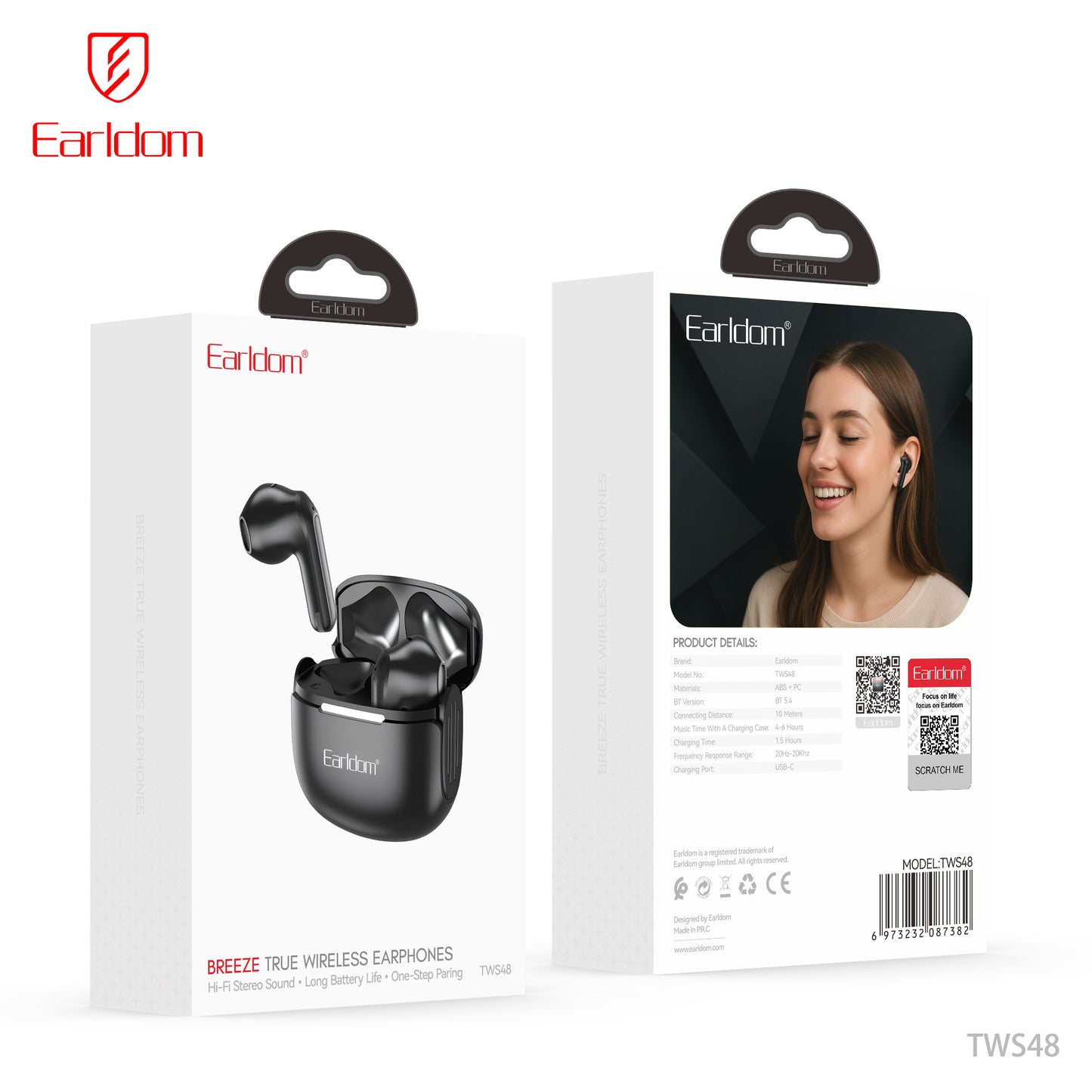 Earldom Breeze True Wireless Earphones Black ET-TWS48