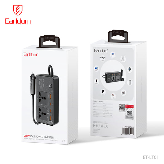 Earldom 200W Car Power Inverter Black ET-LT01