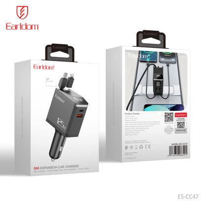 Earldom 5 in 1 Expansion Car Charger Black ES-CC47