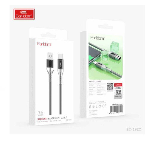 Earldom Silicone Translucent Cable 3A Black EC-192C