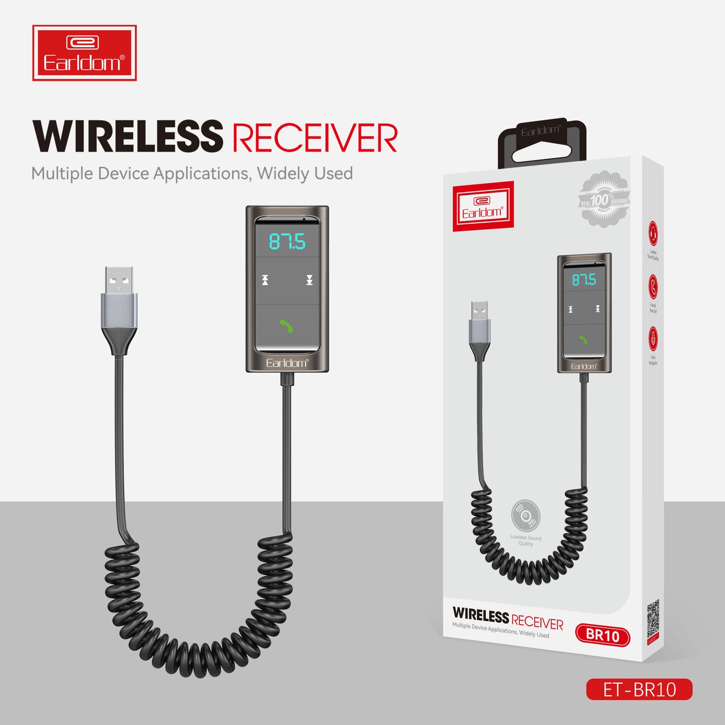 Earldom Wireless Receiver Black ET-BR10