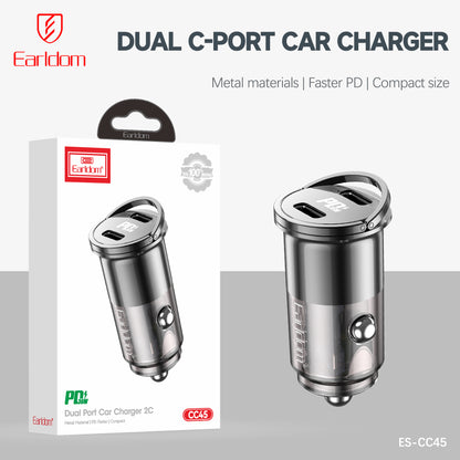 Earldom 2-PD 56W Car Charger Black ES-CC45