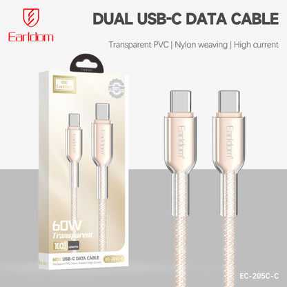 Earldom 60W Trasparent USB-C Data Cable EC-205C-C