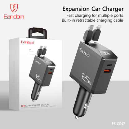 Earldom 5 in 1 Expansion Car Charger Black ES-CC47