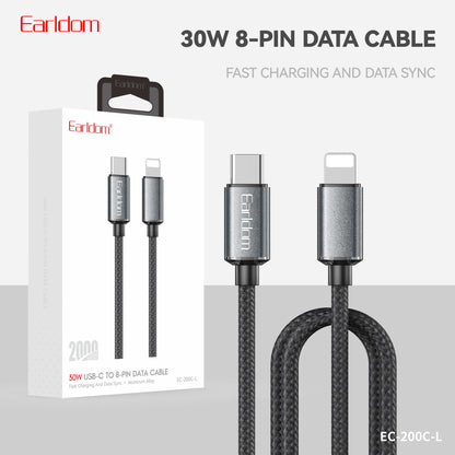 Earldom 30W 8-Pin Data Cable Black EC-200C-L