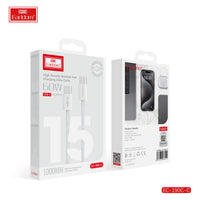 Câble de données tressé haute densité Earldom pour charge rapide 60 W Blanc EC-190 CC 1 mètre