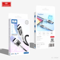 Câble de transmission de données translucide USB vers micro-USB en silicone Earldom, blanc EC-192M