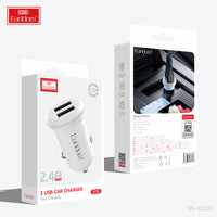 Chargeur de voiture Earldom 2 USB blanc - Sans câble CC33