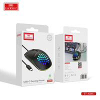 Souris gaming Earldom USB-C RGB, design ergonomique (KM5), noire