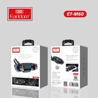 Kit chargeur FM sans fil Earldom, émetteur FM noir M60