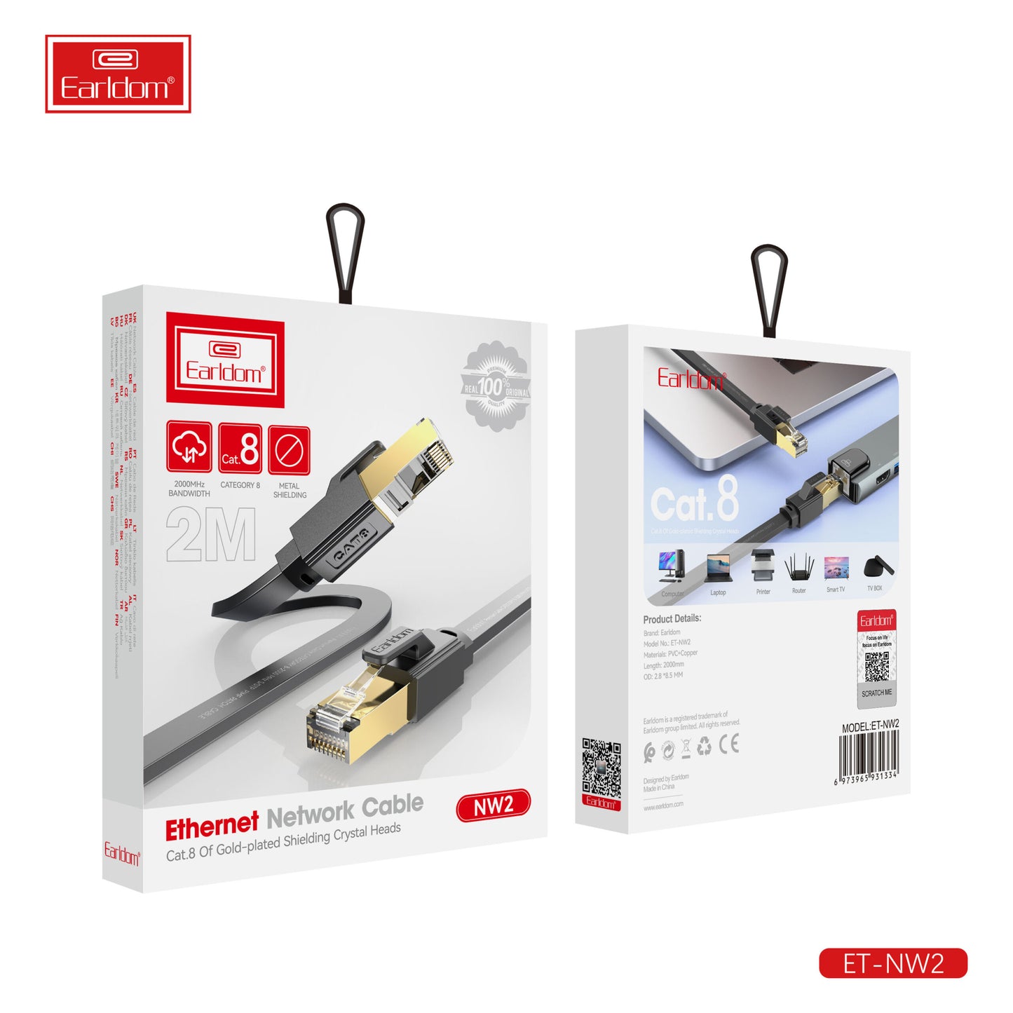 Câble réseau Ethernet Earldom 2M Noir NW2