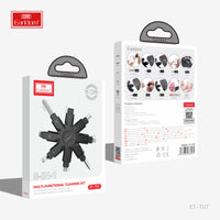 Kit de nettoyage multifonctionnel 8 en 1 Earldom Noir ET-T07