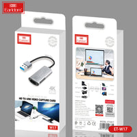 Carte d'acquisition vidéo Earldom 4K HD USB-C Gris W17