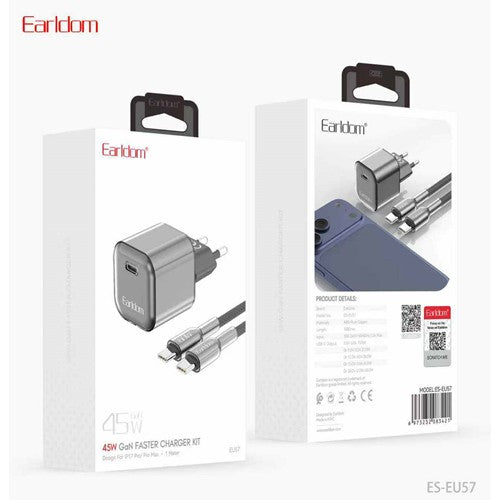 Earldom 45W GaN Faster Charger Kit Black ES-EU57 C-C