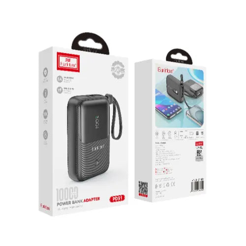 Earldom (10000MAh) 2in1 3A ios&type-c Portable Power bank Black ET-PD51