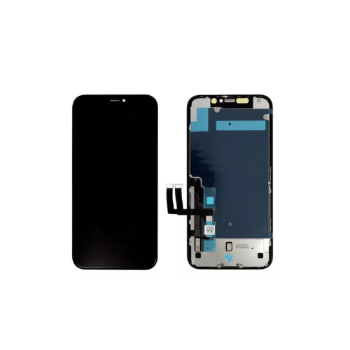Smartphone LCD and digitizer assembly replacement part for GSM devices on white background
